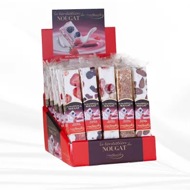 Barres de Nougat assorties (amandes, fraises, fruits confits, fruits des bois, macarons) pour professionnels