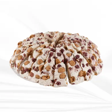 Tarte de Nougat Macarons Framboises 3.8 kg pour professionnels